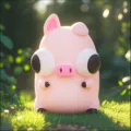 Cute pink pig squish toy with big popping eyes, soft stress relief decompression toy for fun. - Wide-Eyed Pink Pig Plush