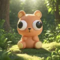 Cute brown bear squeeze toy with big pop-out eyes, stress relief toy for kids and adults. - Wide-Eyed Brown Bear Plush