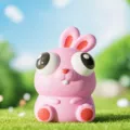 Cute pink big-eyed rabbit squeeze toy decompression doll desktop decoration gift. - Wide-Eyed Pink Rabbit Plush