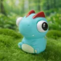Cute blue dinosaur squeeze toy stress relief pop eye figure toy for fun and relaxation - Pop-out Eyes Double-Crested Dragon