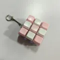 Pink and white mechanical keyboard keycap fidget toy keychain decompression gadget - 9 Keys 144 without Light / Pink White