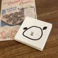 Portable folding makeup mirror with cute minimalist bear design, compact desktop vanity mirror. - Crooked Ear - Mirror