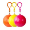 Bola de chubasquero desechable portátil con gancho, poncho impermeable colorido para viajes. - Pelota de impermeable con impermeable