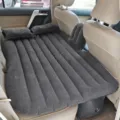 Inflatable car air bed mattress for back seat travel sleeping pad automotive accessory - Straight Pattern / Black