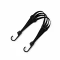 Black elastic luggage strap 60cm, durable bungee cord with hooks for motorcycle helmet. - 60CM / Black