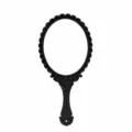 Black Vintage Handheld Makeup Mirror with European Lace and Practical Hanging Hole - 25*11.5cm / Black