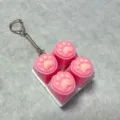 Pink silicone cat paw keychain stress relief toy cute keyboard switch tester fidget charm - Square White Shell - Pink Silicone Cat Paw (Snake Chain) + No Light
