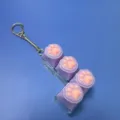 Cute cat paw keycap keychain fidget toy switch tester, purple and pink design, portable size. - L-Shaped Transparent Shell - Purple Silicone Cat Paw (Snake Chain) No Light