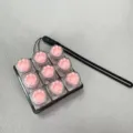 Silicone cat paw mechanical keyboard switch tester stress relief keychain toy 3x3 grid - 9-Key Translucent Black Case - Transparent Silicone Cat Paw (Silicone Lanyard) + No Light