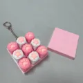 Pink cat paw mechanical keyboard fidget toy keychain switch tester variant design. - 9-Key Light Pink Shell - Silicone Cat Paw (Pink + White) Snake Chain Without Light