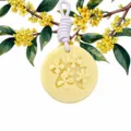 Osmanthus solid perfume hanging wax tablet detail, floral fragrance for indoor wardrobe. - Osmanthus