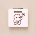 Portable pocket makeup mirror, cute bear design double sided folding cosmetic pocket mirror. - Backpack Bear