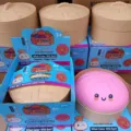 Giant squishy bun dumpling toy in bamboo steamer blind box stress relief cute toy set - Pink