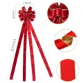 Extra large red velvet Christmas bow with gold trim tree top hanging decor for holiday 48in - Gold-Trimmed Velvet Bow Panel 33*135 cm, Red