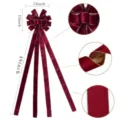Extra large red velvet Christmas bow with 48 inch long tails tree topper holiday decoration - Gold-Trimmed Velvet Bow Panel 33*135 cm, Wine Red