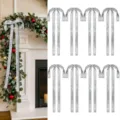 Set di fiocchi di Natale glitterati argentati per albero e decorazioni di feste - 30x50cm / Argento