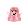 Pink glitter ghost squeeze toy detail shot, soft slow rebound stress relief toy close up. - Pink