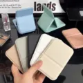 Portable folding makeup mirror in multiple colors, compact travel pocket mirror variant. - Random Color