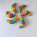 Colorful articulated fidget slug toy sensory plastic caterpillar stress relief toy for desktop fun. - Slug (9.5cm) / OPP Bag / Rainbow