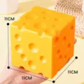 Grande giocattolo da spremere a forma di formaggio giallo rimbalzo lento antistress strumento - 11x11x11 cm (arancione)