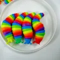 Rainbow fidget slug toy, colorful articulated flexible sensory toy for desk stress relief. - Colorful Slug (18.5cm) Bulk Packing