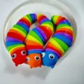 Rainbow articulated caterpillar slug fidget toy, colorful sensory stress relief toy for desk. - Colorful Caterpillar (18.5cm) - Unpackaged