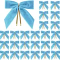 2.5cm Γαλάζιο Βελούδινο Φιόγκος Χριστουγεννιάτικου Δέντρου Γιορτινή Διακόσμηση Σπιτιού - #32 Μπλε (2,5 cm / 9x9 cm)