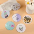Portable pocket makeup mirror, cute cartoon floral pattern round double-sided cosmetic compact mirror. - Single-Sided Small Round Mirror Random