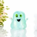 Cute Halloween Ghost Squishy Toy Glitter Light Blue Stress Relief Slow Rising Figurine - Green