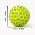 Balle Anti Stress Imprimee en 3D Jouet Fidget Creux Poignee Verte 6cm Diametre - Vert pomme (avec cordon)