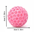 3D printed pink hollow decompression ball, elastic stress relief toy for kids and adults. - Rouge Pink (With Lanyard)