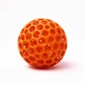 3D printed hollow stress relief ball flexible mesh squeeze toy 6cm portable design - Vitality Orange (With Lanyard)