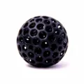 3D printed stress relief ball hole ball fidget toy grip strength ball 6cm portable design - Classic Black (With Lanyard)