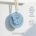 Blue butterfly embossed plaster scent hanging for car wardrobe home aromatic decoration - Peony Elegance
