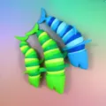 Colorful articulated shark fidget toys, stress relief sensory toys for kids and adults today! - Colorful Shark Caterpillar Squishy (9.5cm) Unpackaged