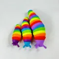 Rainbow articulated sensory slug fidget toy, colorful flexible stress relief caterpillar. - Colorful Fidget Slug Toy (8.5 cm) - Bulk