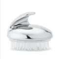 Silver scalp massage brush for hair washing, shampoo scrubber and anti-dandruff tool. - Electroplated Silver