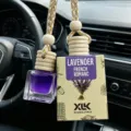 Auto Lufterfrischer zum Hängen Parfumflasche mit Lavendel Duft und Holzdeckel für Autodekoration - Lavendel