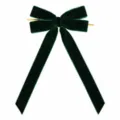Large dark green velvet bow hair clip with gold metal stick for elegant hairstyles. - Large Size 13*26cm [Waist Wrap Style - Dark Green]