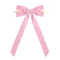 Pink velvet bow hair stick large hair accessory with long ribbons for elegant daily wear stylish - Large Size 13*26cm [Waist Wrap Style - Pink]