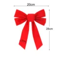 Lazo de terciopelo rojo decoracion arbol de Navidad DIY caja regalo guirnalda adorno 20x28cm - Borde Liso / 20x28cm / Rojo
