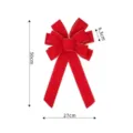 Christmas red velvet bow decoration for gift box wreath and tree hanging ornament 50cm - Triple Layer Gold Thread Edge / 27x50cm / Red