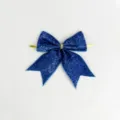 Fiocco glitter blu decorazione per albero di Natale ciondolo festivo nastro fiocco - 2,5*9*9 cm / Velluto glitterato in blu reale