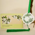 Gardenia plaster hanging air freshener with green tassel, car and home aromatherapy decor. - Mountain Gardenia