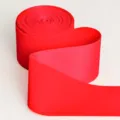 Rosso nastro velluto dettaglio, morbida tessitura per confezioni regalo e decorazione. - Rosso Senza Bordo 6.5cm