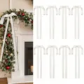 Natale nastri fiocchi bianchi glitterati dettaglio, perfetti per albero e decorazioni. - 30x50cm / Bianco