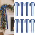 Pendente con fiocco in nastro di velluto glitterato blu per albero di Natale e feste - 30x50cm / Blu Zaffiro