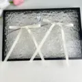 1cm ribbon bow with long tail tie wire for DIY Christmas tree wreath and holiday home decor. - Off White