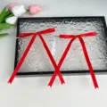 Red Ribbon Bow Long Tail DIY Craft Decoration Accessory For Gift Wrapping And Holiday Tree - Red