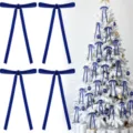 30cm velvet christmas tree bows royal blue hanging ribbon ornaments for holiday party decor - Dark Blue